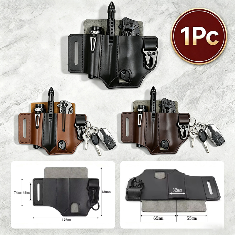 Leather Edc. Carry Pouch - 멀티 도구 칼집 용 가죽 칼집