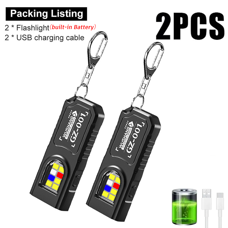 Keychain Flashlight - 다기능 키체인 손전등 USB 충전식 미니