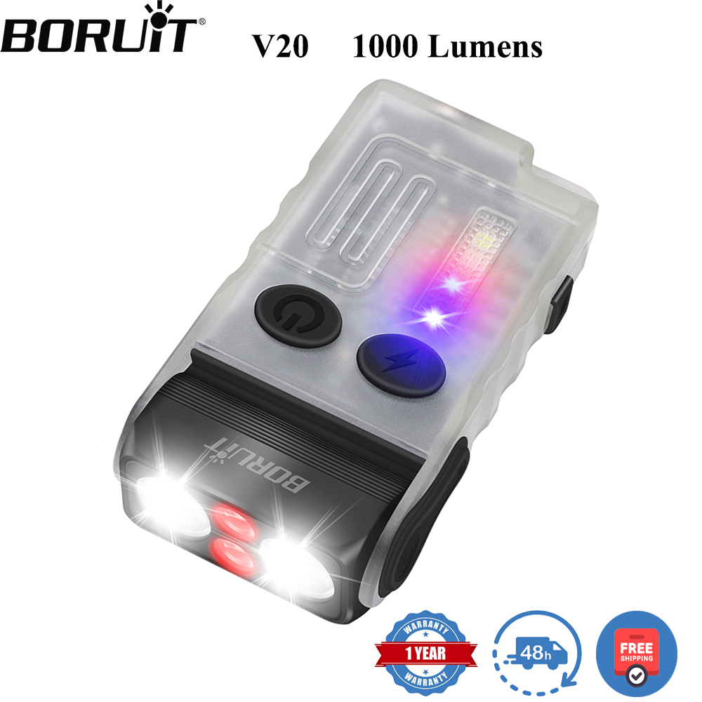 Keychain Flashlight - BORUiT V20 형광 버저 EDC LED