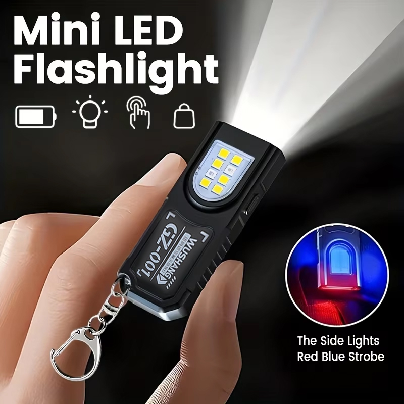 Keychain Flashlight - 다기능 키체인 손전등 USB 충전식 미니