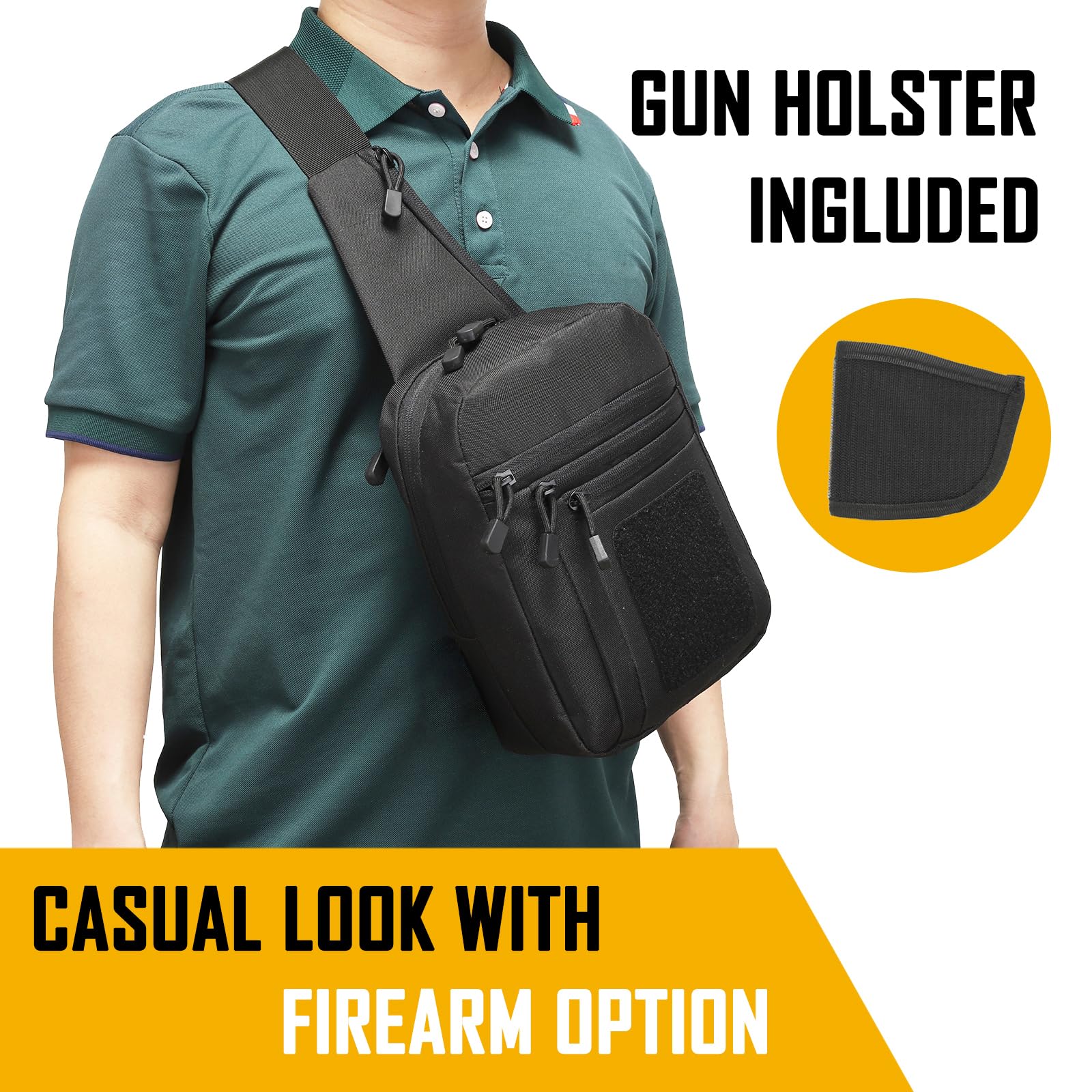 남성용 은닉 휴대 크로스바디 백, CCW 슬링 백 ED - Edc Carry Handgun 리뷰 및 가격