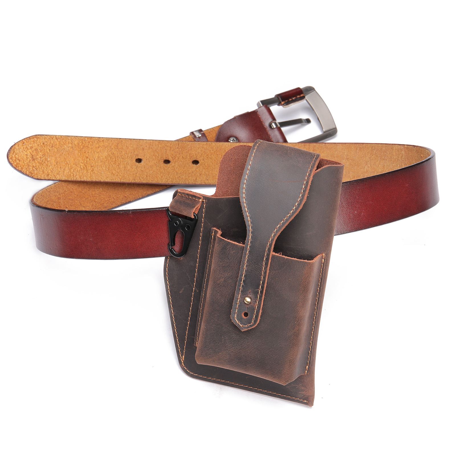 크레이지 호스 가죽 남성용 수직 전술 허리 가방 정품  - Leather Edc. Carry Pouch 리뷰 및 가격
