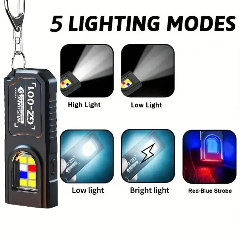 휴대용 키링 LED COB 손전등, USB 충전식, 펜 - Keychain Flashlight 리뷰 및 가격