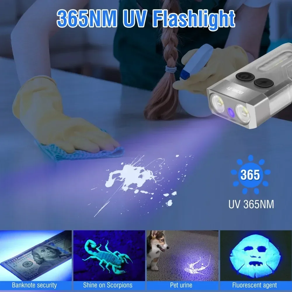 BORUiT V10 키체인 UV LED EDC 형광 플 - Keychain Flashlight 리뷰 및 가격