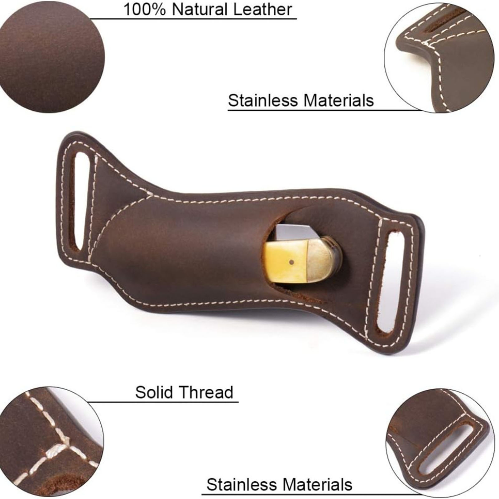 1 팩 접이식 칼 가죽 케이스 캠핑 하이킹 EDC 허리 - Leather Edc. Carry Pouch 리뷰 및 가격