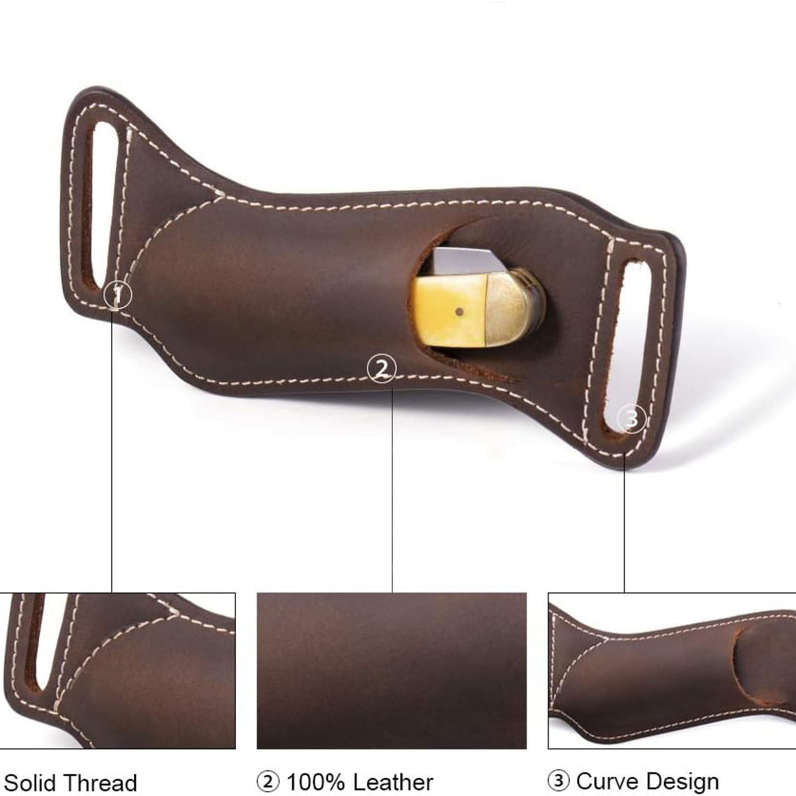 1 팩 접이식 칼 가죽 케이스 캠핑 하이킹 EDC 허리 - Leather Edc. Carry Pouch 리뷰 및 가격