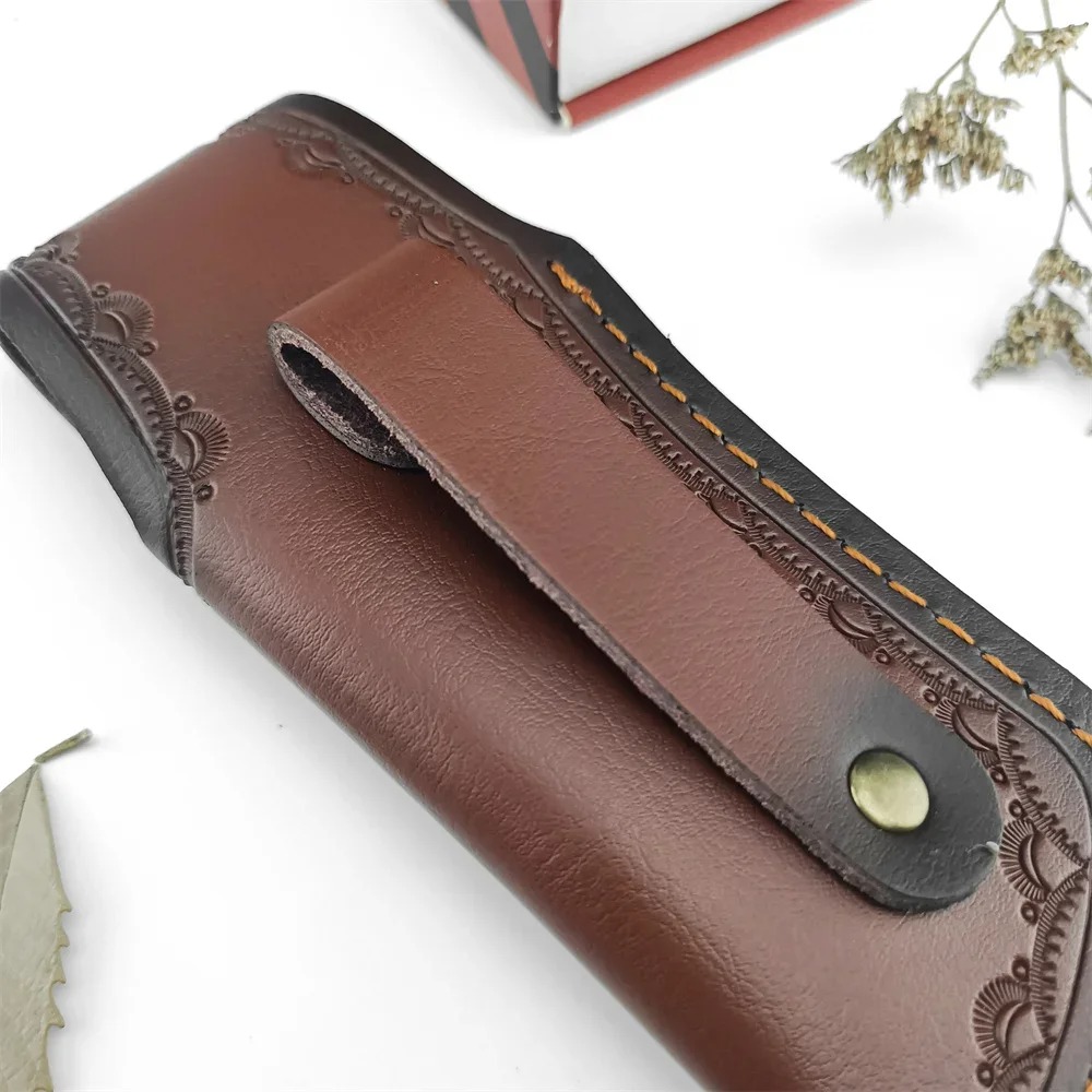 수집용 엠보싱 처리된 천연 가죽 나이프 케이스 브라운  - Leather Edc. Carry Pouch 리뷰 및 가격